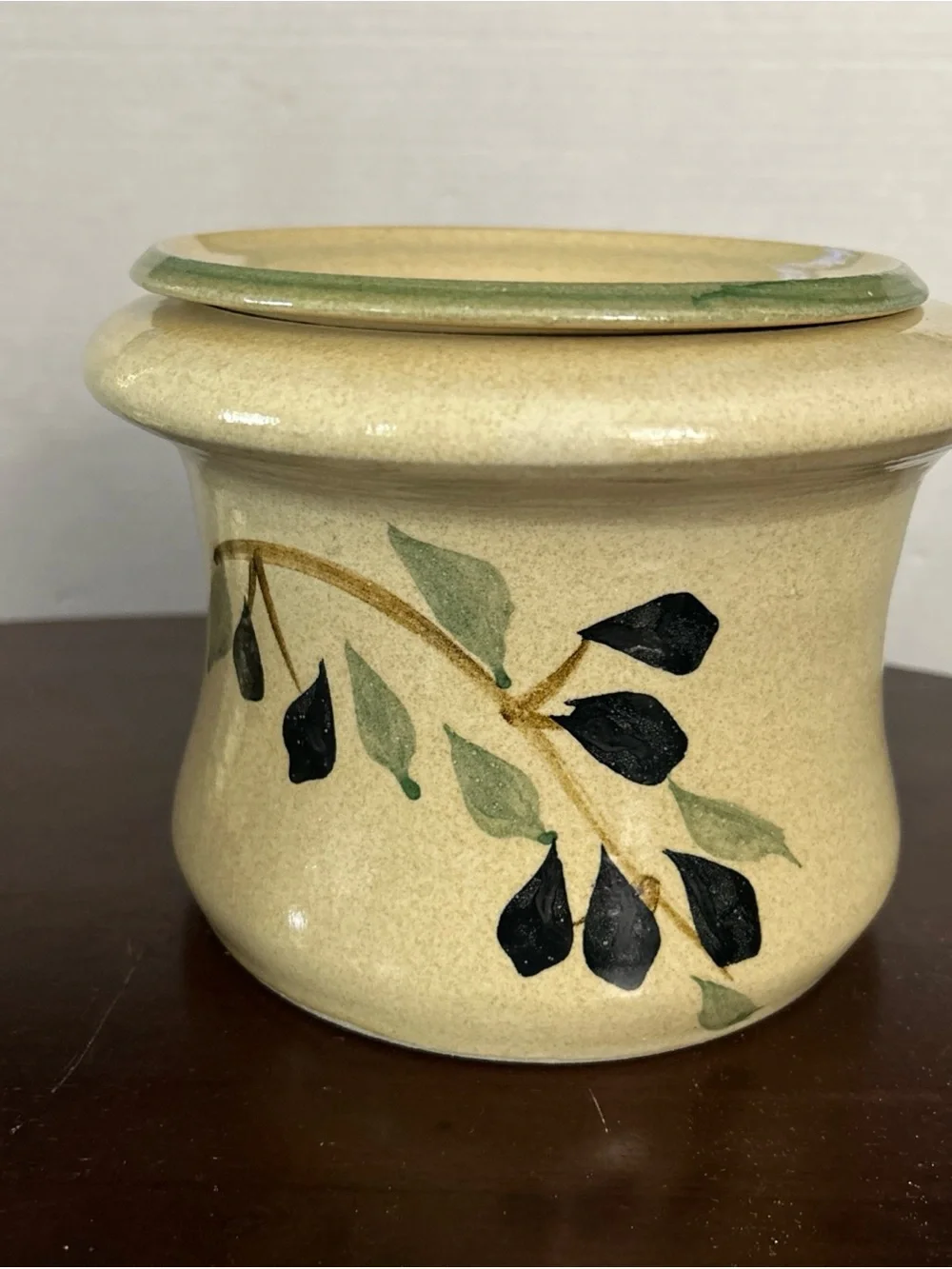 Contemporary pottery glazed stoneware dip chiller/ warmer Vtg not used